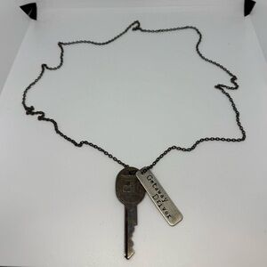 Handmade Vintage Key Necklace “Get Away Driver” Long Chain